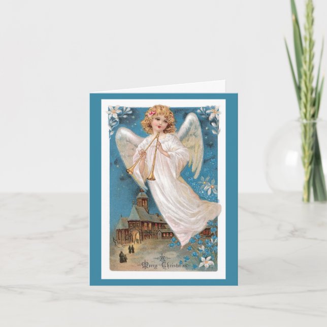 Carte de Noël Vintage - Joyeux Ange de Noël (Devant)
