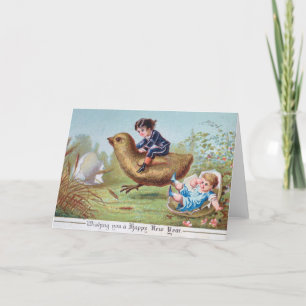 Carte de Noël Vintage   Joyeux Nouvel An