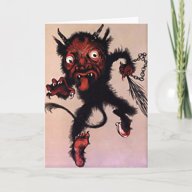 Carte de Noël vintage Krampus Devil (Devant)