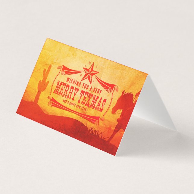 Carte de Noël vintage Merry Texas (Back)