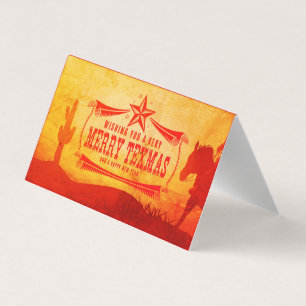 Carte de Noël Vintage Merry Texas