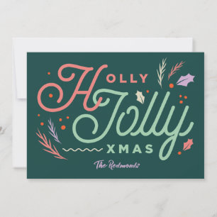 Carte de Noël vintage moderne vert pin