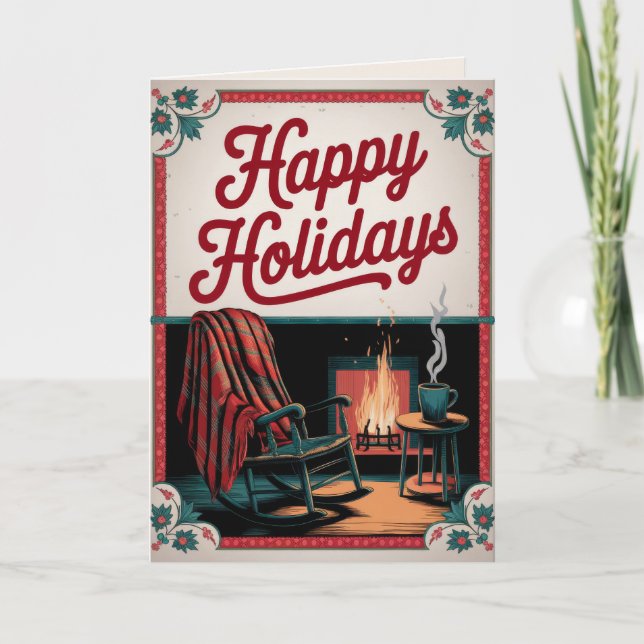 Carte de Noël Vintage MODIFIABLE (Devant)