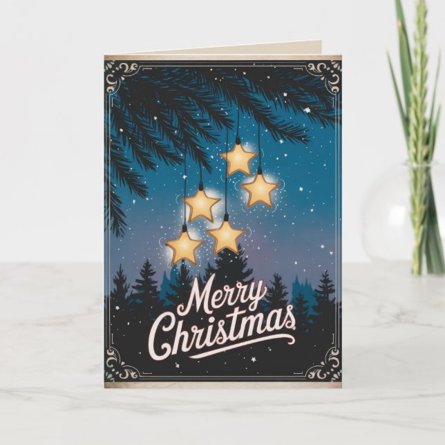 Carte de Noël Vintage MODIFIABLE (Devant)