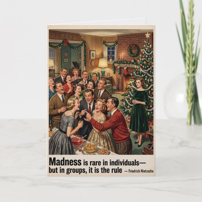 Carte de Noël vintage Nietzsche Sarcasme (Devant)