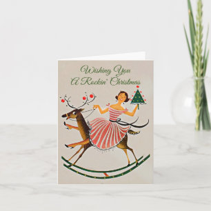 Carte de Noël vintage - Noël Rockin'