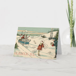 Carte de Noël Vintage Norvège   Glæ delig Jul
