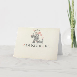Carte de Noël Vintage Norvège   Glæ delig Jul