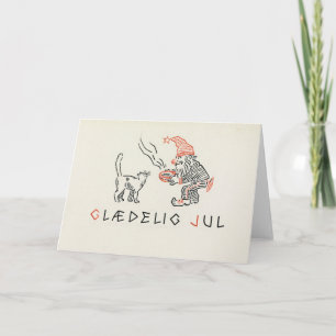 Carte de Noël Vintage Norvège   Glæ delig Jul Gnom