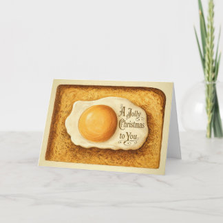 Carte de Noël vintage Œuf sur Toast