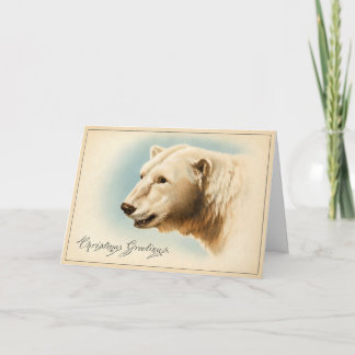 Carte de Noël vintage ours polaire