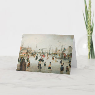 Carte de Noël Vintage Patinage sur glace sur le
