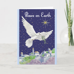 Carte de Noël vintage Peace Dove