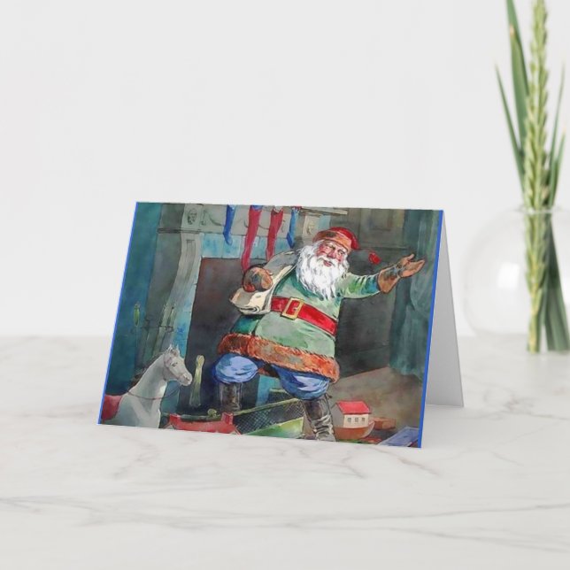 Carte de Noël vintage Père Noël (Devant)