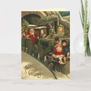 Carte de Noël vintage Père Noël