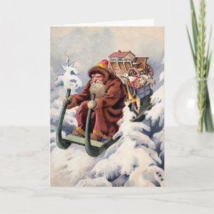 Carte de Noël Vintage Père Noël