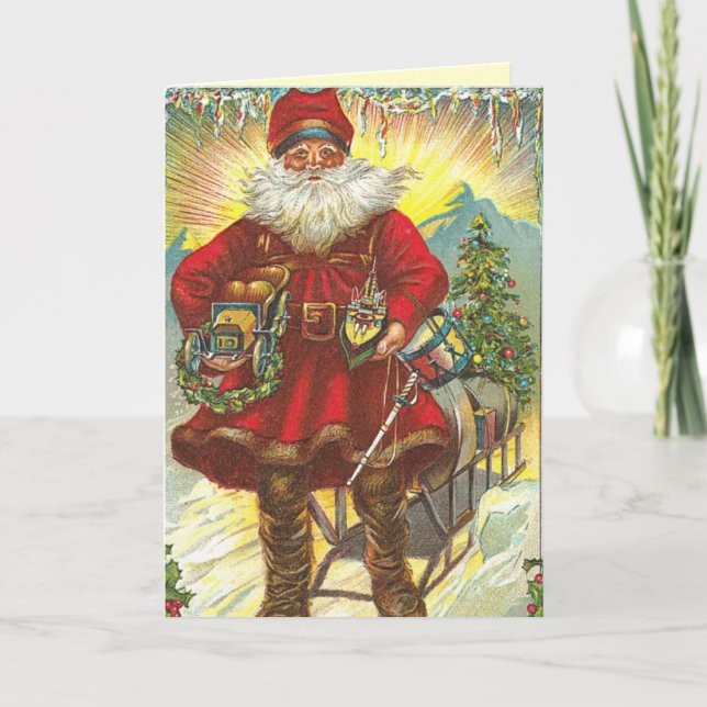 Carte de Noël Vintage Père Noël (Devant)
