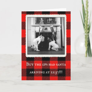 Carte de Noël Vintage "Père Noël GPS"