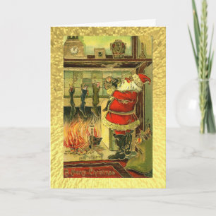 Carte de Noël Vintage - Père Noël, Stockage