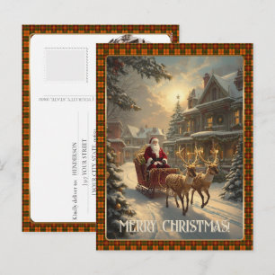 Carte de Noël vintage personnalisée avec photo cla