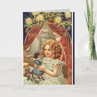 Carte de Noël Vintage - Poupée bébé