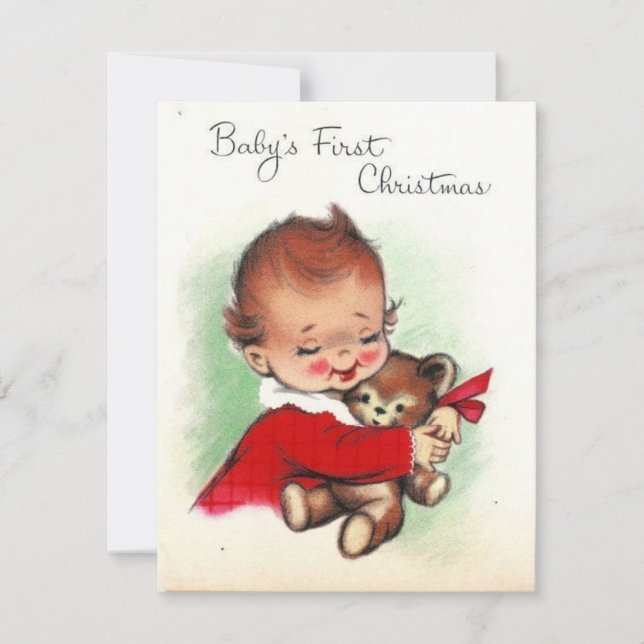 Carte de Noël vintage pour bébé (Devant)