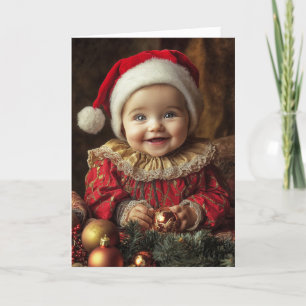 Carte de Noël vintage pour bébé