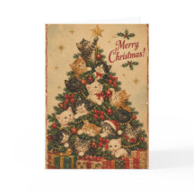 Carte de Noël vintage pour chat | Merveilleusement