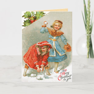 Carte de Noël vintage pour enfant