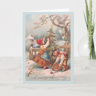 Carte de Noël vintage pour enfants