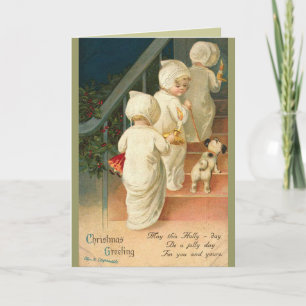 Carte de Noël vintage pour enfants