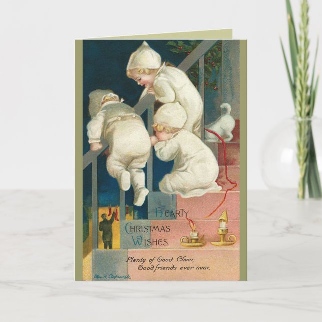 Carte de Noël vintage pour enfants (Devant)