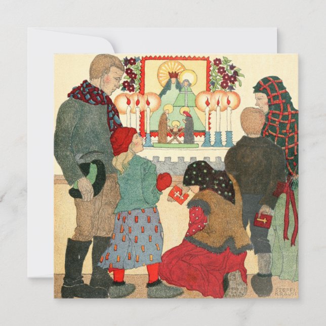 Carte de Noël Vintage | Prières de Noël (Devant)