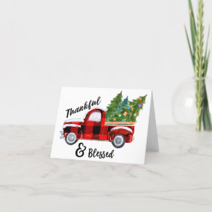 Carte de Noël vintage Red Truck