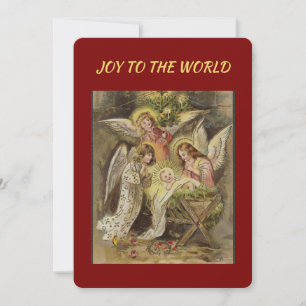 Carte de Noël vintage religieuse de la Nativité
