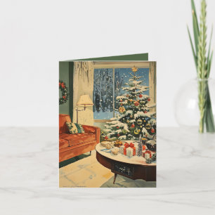 Carte de Noël vintage rétro