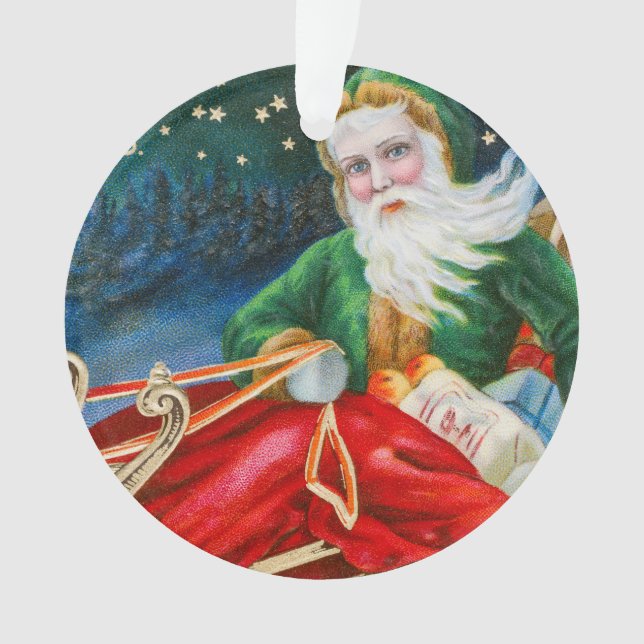 Carte de Noël vintage rétro du Père Noël (devant)