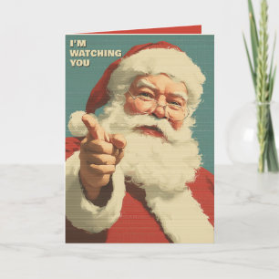 Carte de Noël vintage Retro Funny Père Noël