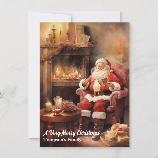 Carte de Noël vintage Retro Santa Claus (Devant)