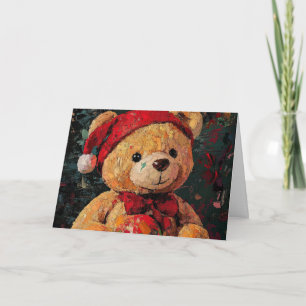 Carte de Noël vintage Teddy Bear