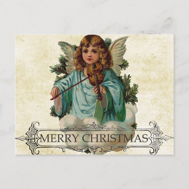 Carte de Noël Vintage unique : Angel Design (Devant)