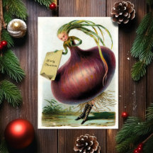 Carte de Noël vintage victorienne à l'oignon