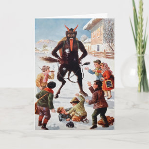 Carte de Noël vintage victorienne de Krampus