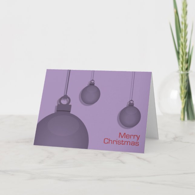Carte de Noël violet Baubles (Devant)