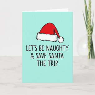 Carte de Noël Voyage du Père Noël Naughty