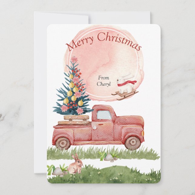 Carte de Noël Watercolor (Devant)