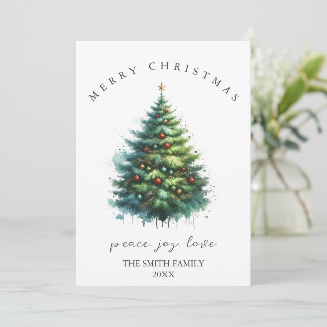 Carte de Noël Watercolor (Debout devant)