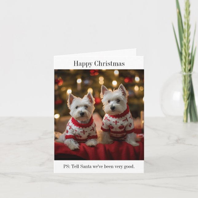 Carte de Noël West Highland Terriers (Devant)