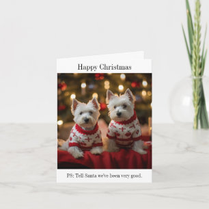 Carte de Noël West Highland Terriers