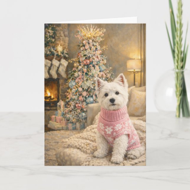 Carte de Noël West Highland White Terrier (Devant)